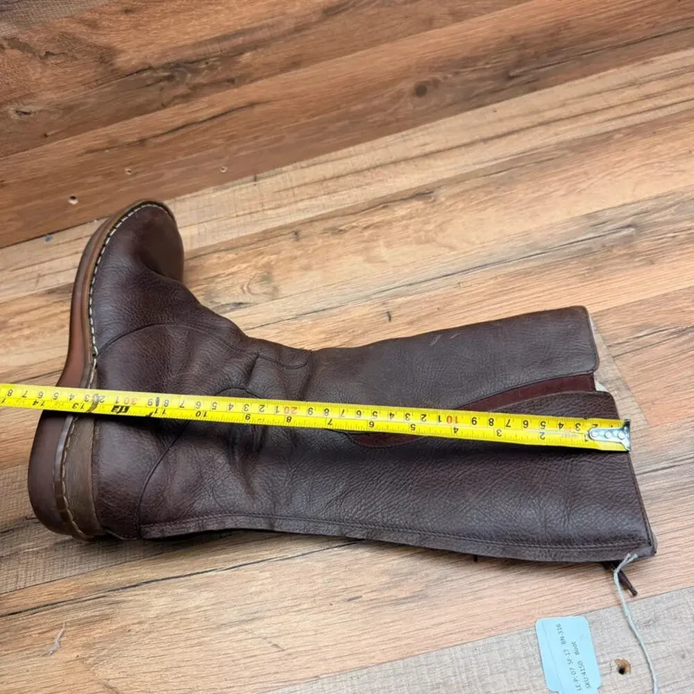 Vtg Dr. Martens size 8 Brown Leather Back Zip Knee High Tall Boots